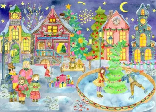 Puzzle Patiner en Attendant Noël - 1500 pièces de Grafika – boîte 1 sur 2