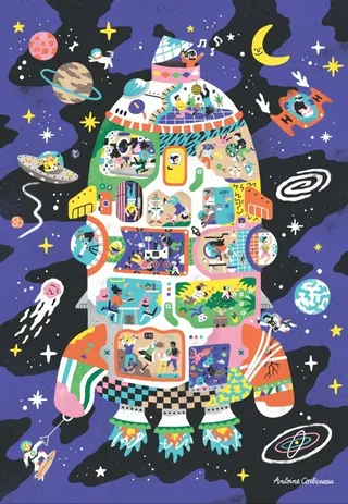 Puzzle Rocket House - 1000 pièces from Grafika – box 1 of 2