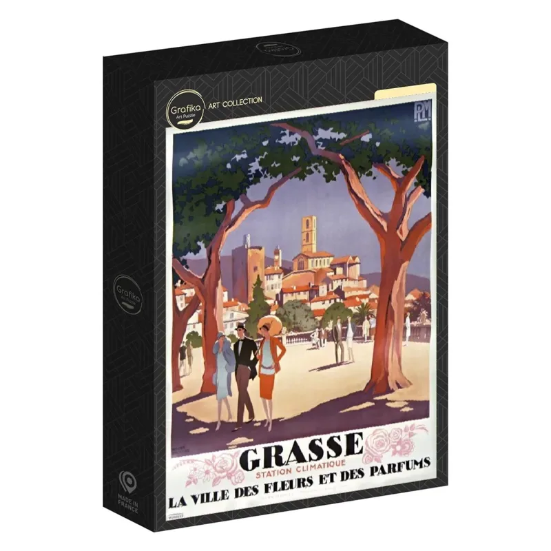 Puzzle Roger Broders - Grasse, la Ville des Fleurs et des Pafums, 1927 - 500 à 999 pièces van Grafika – doos 2 van 2