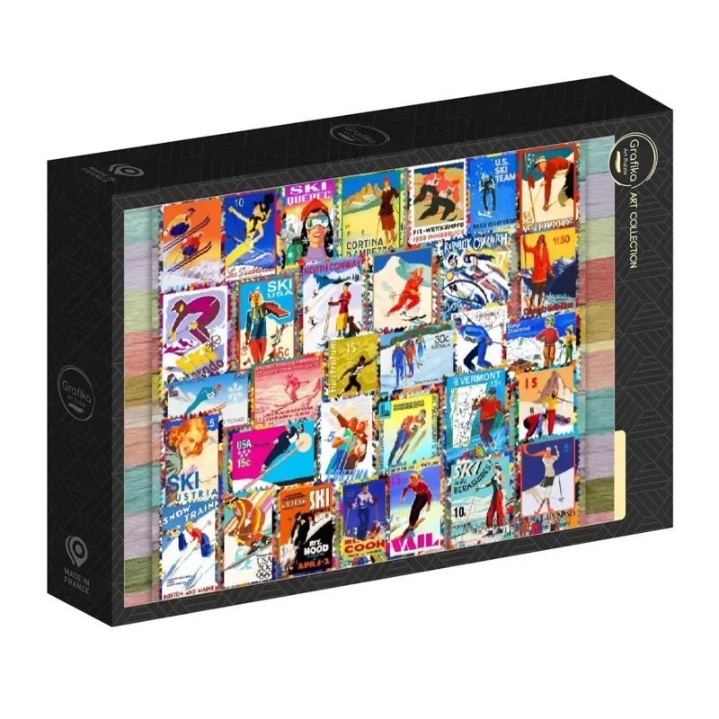 Puzzle Ski Stamp Posters - 1000 pièces from Grafika – box 2 of 2