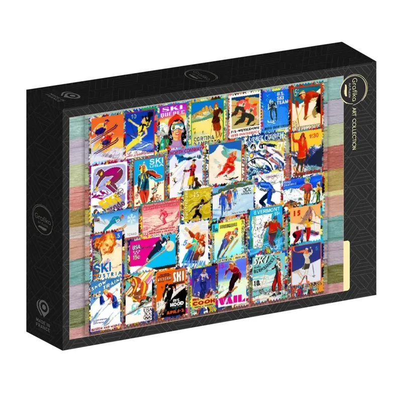 Puzzle Ski Stamp Posters - 500 à 999 pièces de Grafika – boîte 2 sur 2