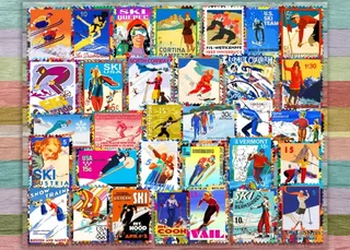 Puzzle Ski Stamp Posters - 500 à 999 pièces de Grafika – boîte 1 sur 2