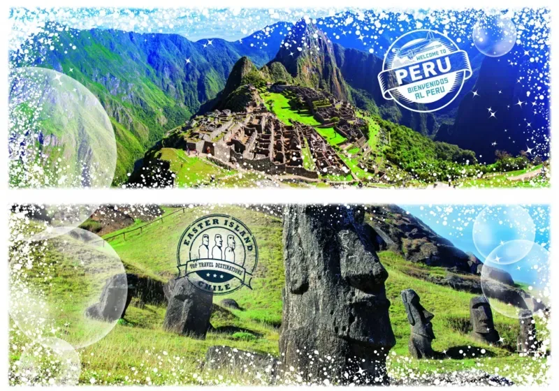 Puzzle Travel around the World - Chili et Pérou - 1000 pièces från Grafika – kartong 1 av 2