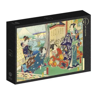 Puzzle Utagawa Kunichika - Le prince Genji en Visite dans une Demeure Donnant sur le Mont Fuji - 1000 pièces de Grafika – boîte 2 sur 2