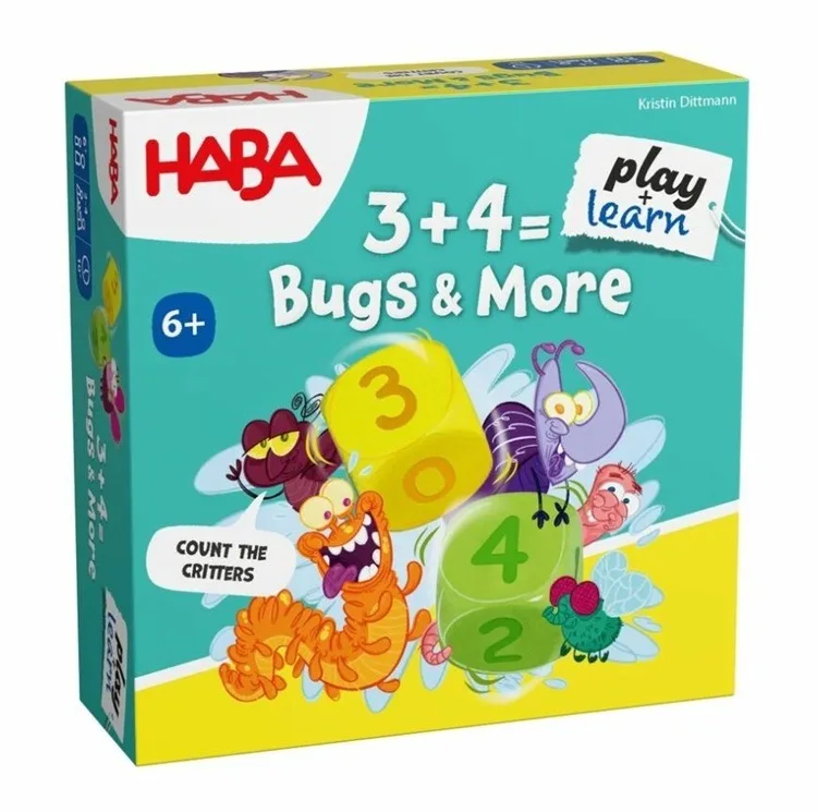 3 + 4 = Kriebeldier (rekenmemo) de HABA – boîte