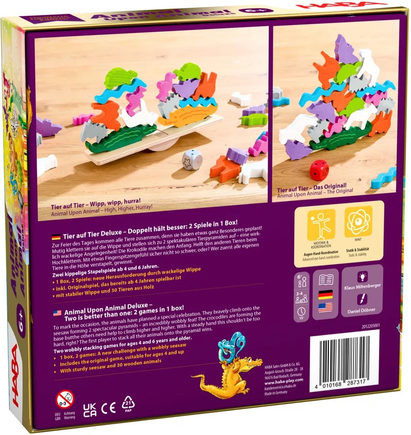 Animal Upon Animal Deluxe 10 min Bordspel Training van de fijne motoriek (vaardigheid) de HABA – boîte