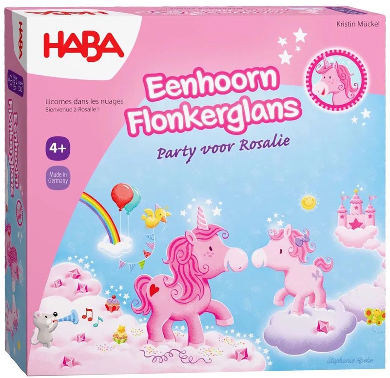 bordspel Eenhoorn Flonkerglans Party voor Rosalie educatief spel. från HABA – kartong