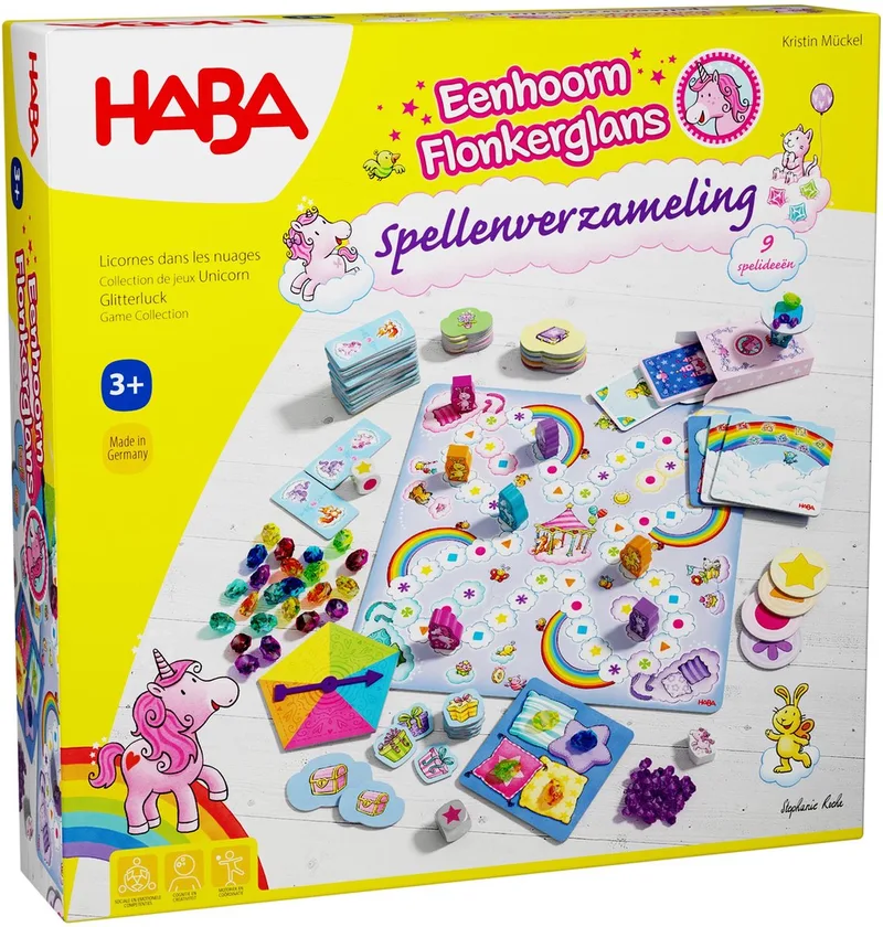 Bordspel Eenhoorn Flonkerglans Spellenverzameling från HABA – kartong