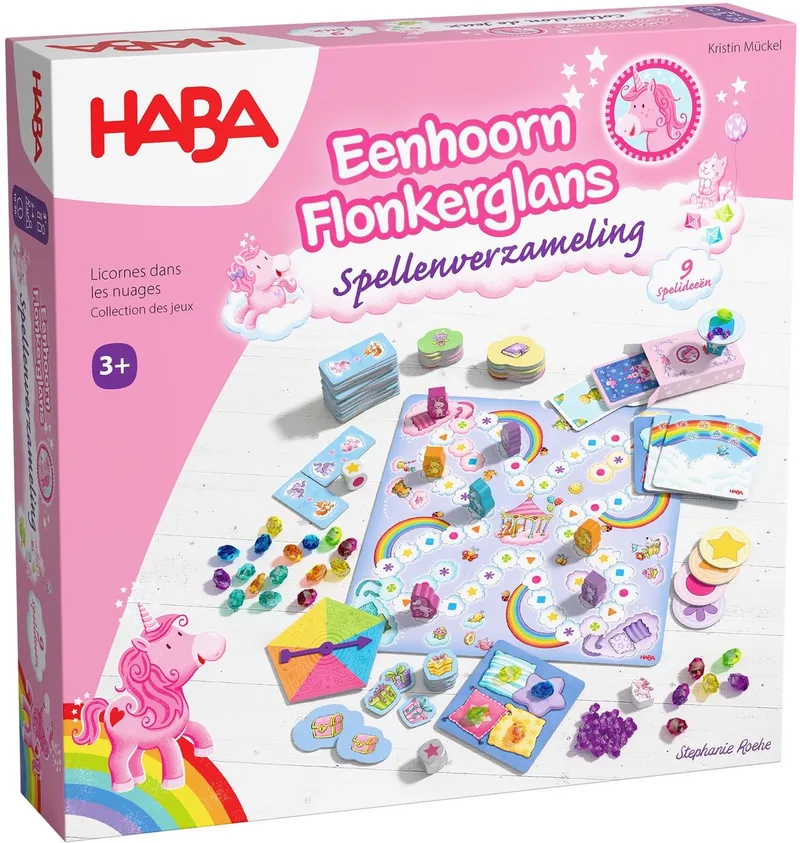 Bordspel Eenhoorn Flonkerglans Spellenverzameling från HABA, utgåva Meerkleurig – kartong
