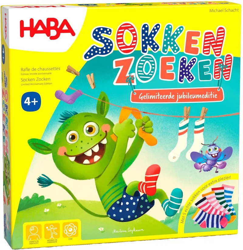 Bordspel Spel Sokken Zoeken Gelimiteerde Jubileumeditie från HABA – kartong