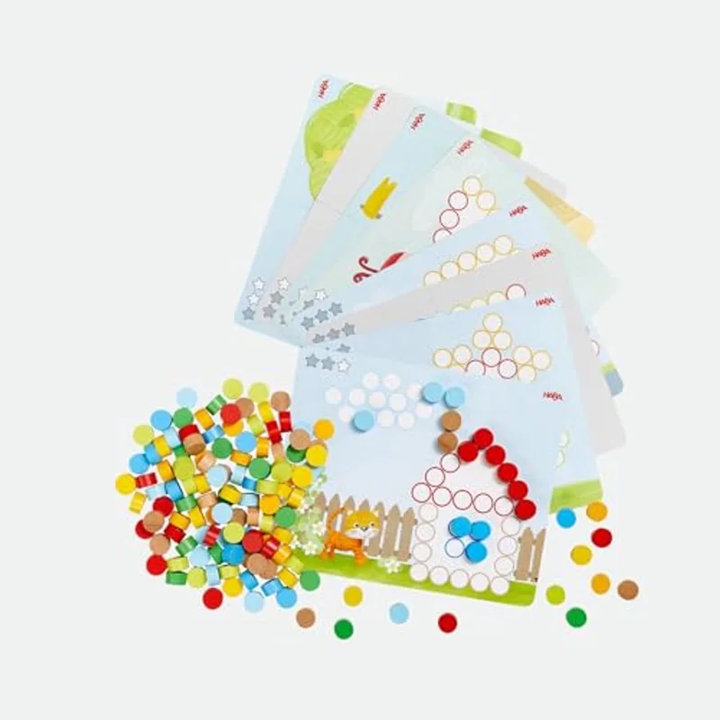 educatief spel Scheibix - Montessori speelgoed met houten schijven. fra HABA, Meerkleurig-udgave – æske