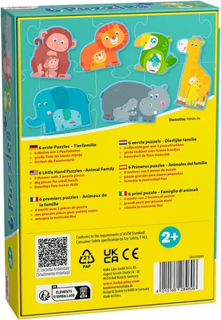 Haba | 6 Eerste Puzzels Dierlijke Familie de HABA, édition Multicolore – boîte 2 sur 3