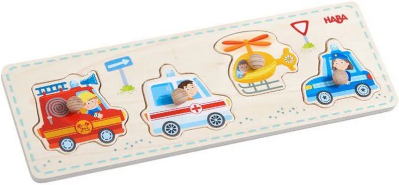 Haba Inlegpuzzel Hulpvoertuigen from HABA, Multicolour edition – box