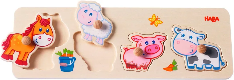 Houten Puzzel Jongen Op De Boerderij 5-delig von HABA, Ausgabe Mehrfarbig – Schachtel 2 von 3