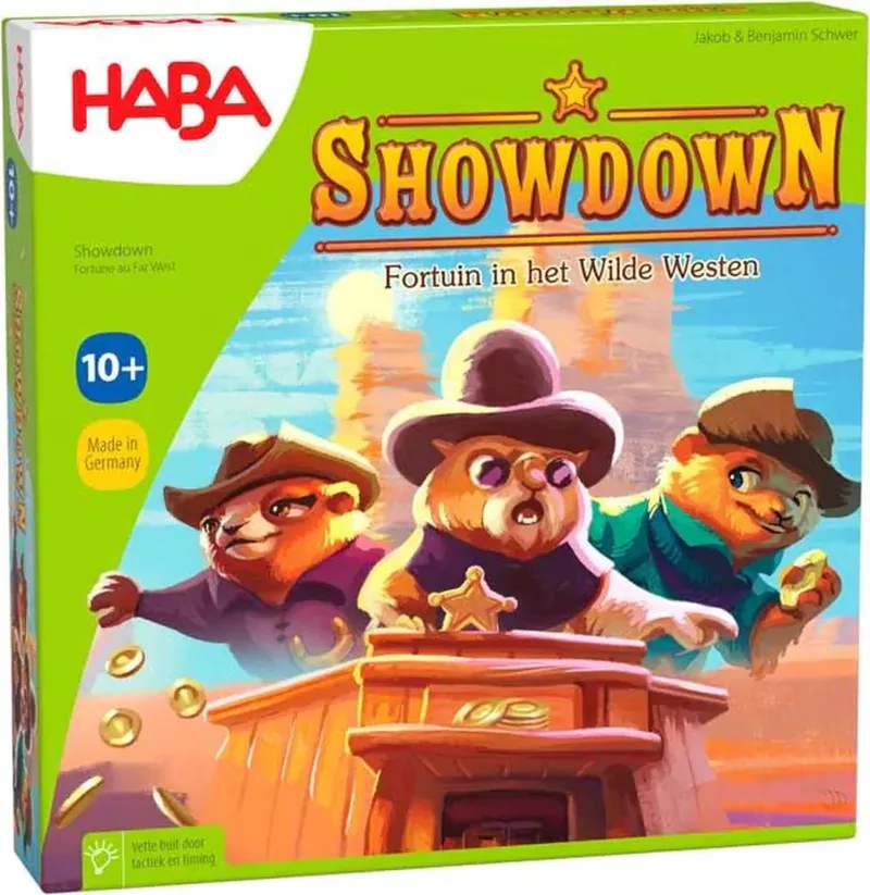 !!! Jeu - Showdown (Frans) = Duits 1307147001 - Nederlands 1307147005. from HABA – box