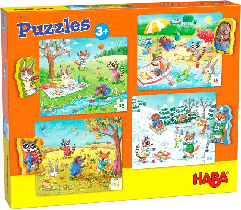 Kinderlegpuzzel De Seizoenen 8-delig de HABA, édition Multicolore – boîte