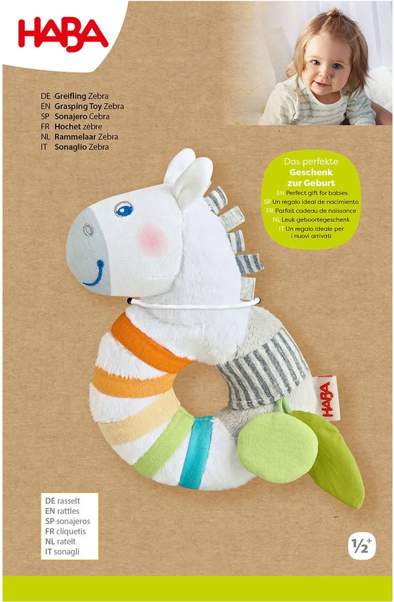Krabbelrolle New Born Geschenk från HABA, utgåva Multi – kartong
