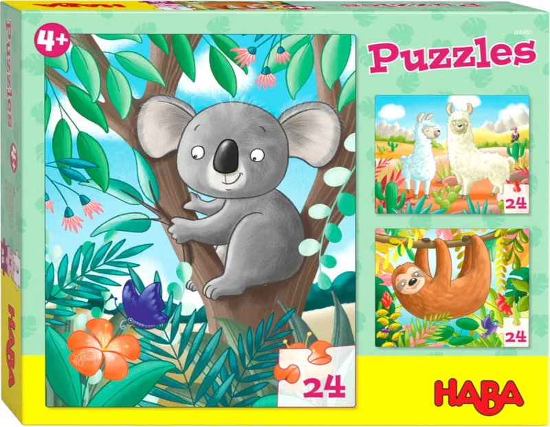 Legpuzzels Koala, Luiaard & Co Junior Karton 3-delig van HABA, editie Meerkleurig – doos