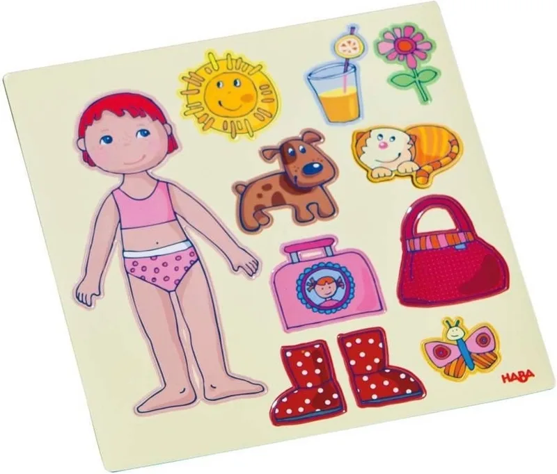Magneetspel Peuterspeelgoed Aankleedpop Lilli de HABA, édition Multicolour – boîte