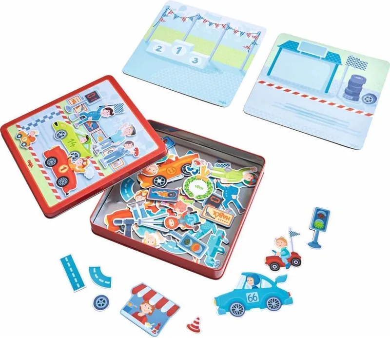 Magneetspeldoos Snelle sportwagens van HABA, editie Meerkleurig – doos