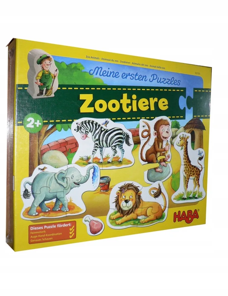 Mijn Eerste Puzzels Dieren in de Zoo - 2+ Jaar de HABA, édition Multicolore – boîte