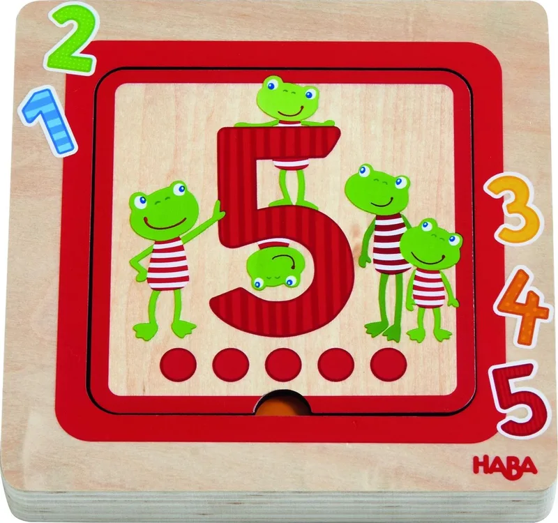 Puzzel Cijfervrienden Junior Hout 5 Stukjes from HABA, Multicolour edition – box