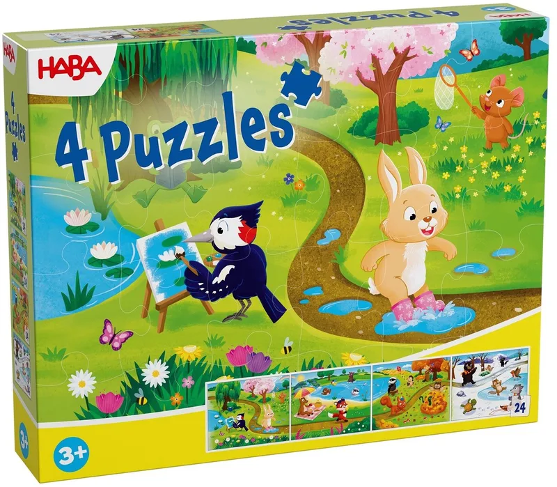 Puzzel - Jaargetijden - Seizoenen - 4 in 1 - 4x24st. - 3+ von HABA, Ausgabe Mehrfarbig – Schachtel