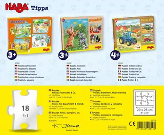 Puzzel - Politie, brandweer & hulpverlening - 12, 15 & 18st. von HABA, Ausgabe Mehrfarbig – Schachtel 5 von 5