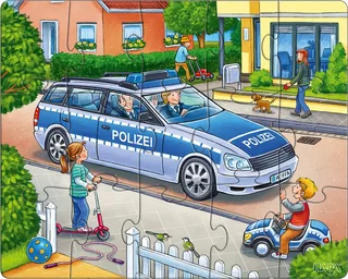Puzzel - Politie, brandweer & hulpverlening - 12, 15 & 18st. von HABA, Ausgabe Mehrfarbig – Schachtel 4 von 5