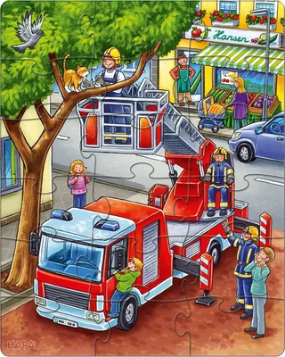Puzzel - Politie, brandweer & hulpverlening - 12, 15 & 18st. von HABA, Ausgabe Mehrfarbig – Schachtel 3 von 5