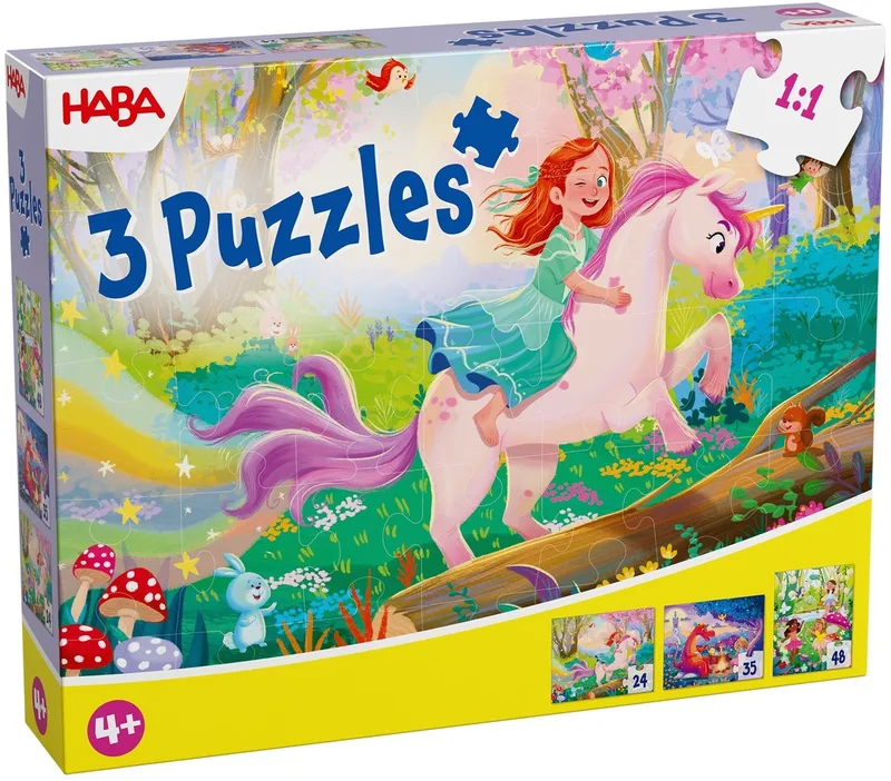 Puzzel - Toverdroom - 3 in 1 - 24, 35, 48st. - 4+ von HABA, Ausgabe Grün – Schachtel