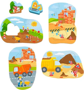 Puzzle 4 erste Puzzles Baustelle, 14 Puzzleteile de HABA, édition Multicolore – boîte 3 sur 5
