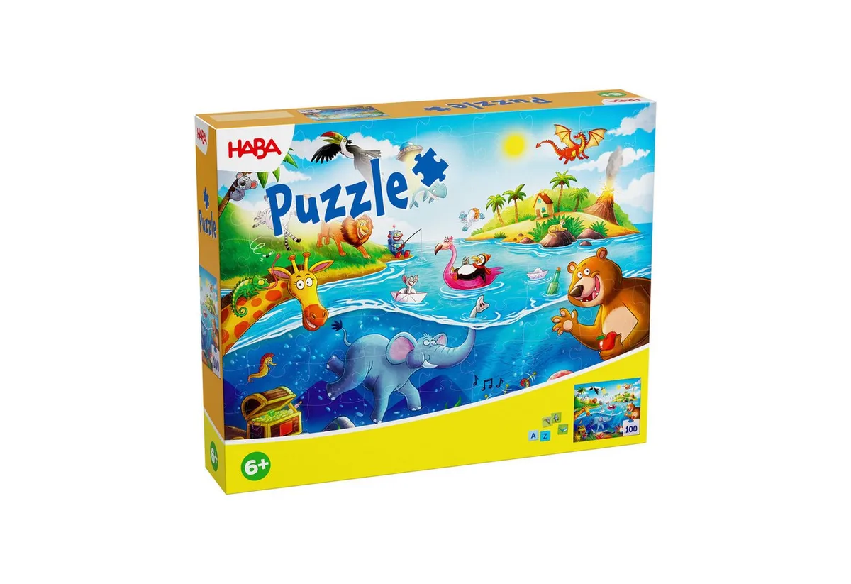 Puzzle ABC, Puzzleteile von HABA, Ausgabe Mehrfarbig – Schachtel