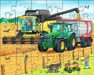 Puzzle Traktor und Co., 72 Puzzleteile van HABA, editie Meerkleurig – doos 2 van 5