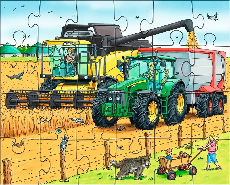 Puzzle Traktor und Co., 72 Puzzleteile van HABA, editie Meerkleurig – doos 2 van 5
