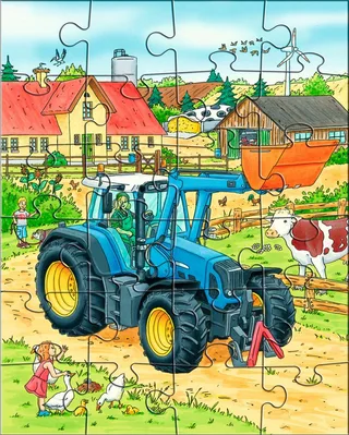 Puzzle Traktor und Co., 72 Puzzleteile van HABA, editie Meerkleurig – doos 4 van 5