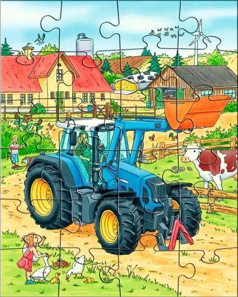 Puzzle Traktor und Co., 72 Puzzleteile van HABA, editie Meerkleurig – doos 4 van 5