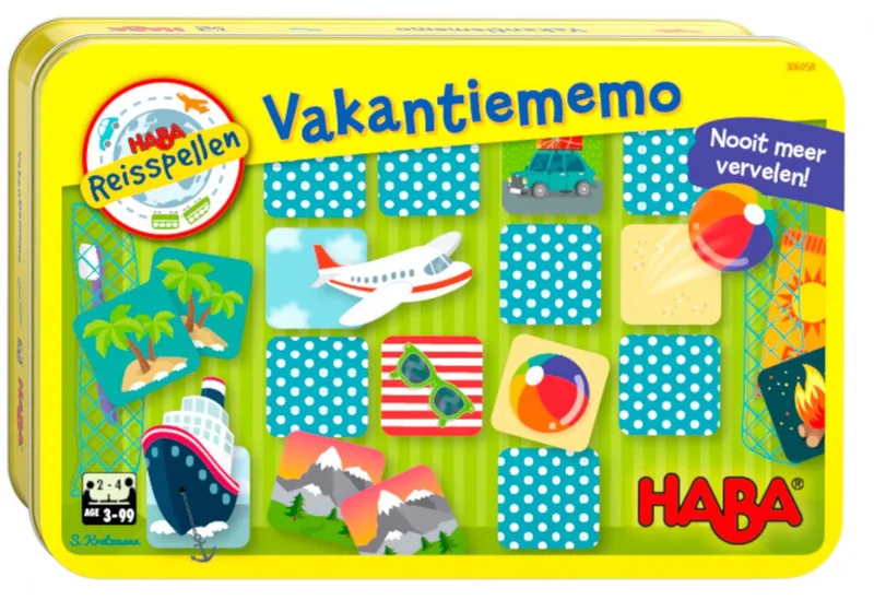 reisspel Vakantiememo fra HABA – æske