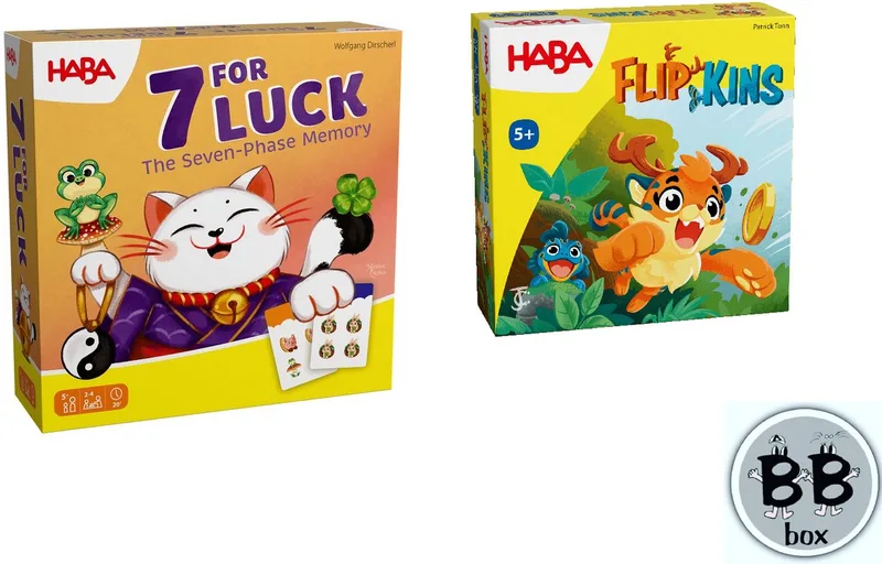Set van 2 spellen vanaf 5 jaar - Flip Kins & 7 brengt geluk from HABA – box