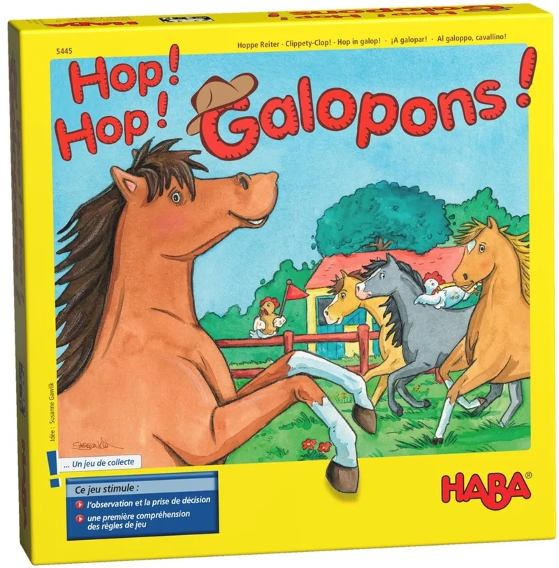 Speelgoed | Wooden Toys - !!! Jeu - Hop! Hop! Galopons! (Frans) = Duits 4321 - N from HABA – box