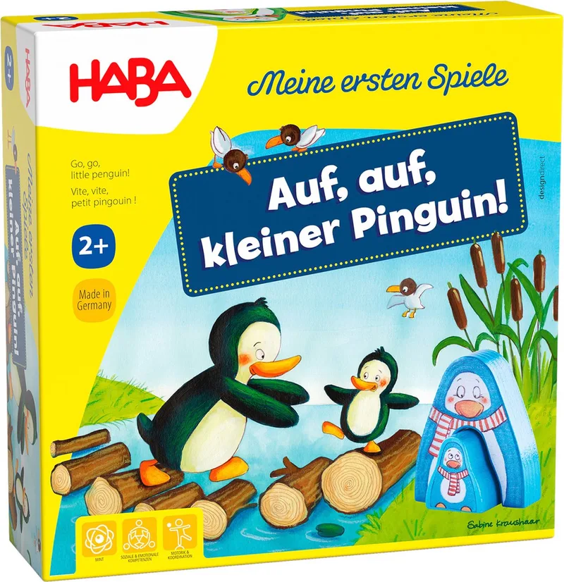 !!! Spiel - Meine ersten Spiele - Auf, auf kleiner Pinguin (DE = F 1307056003 - NL 1307056004) (DE/E/F/NL/IT/ES). from HABA, Multicolor edition – box
