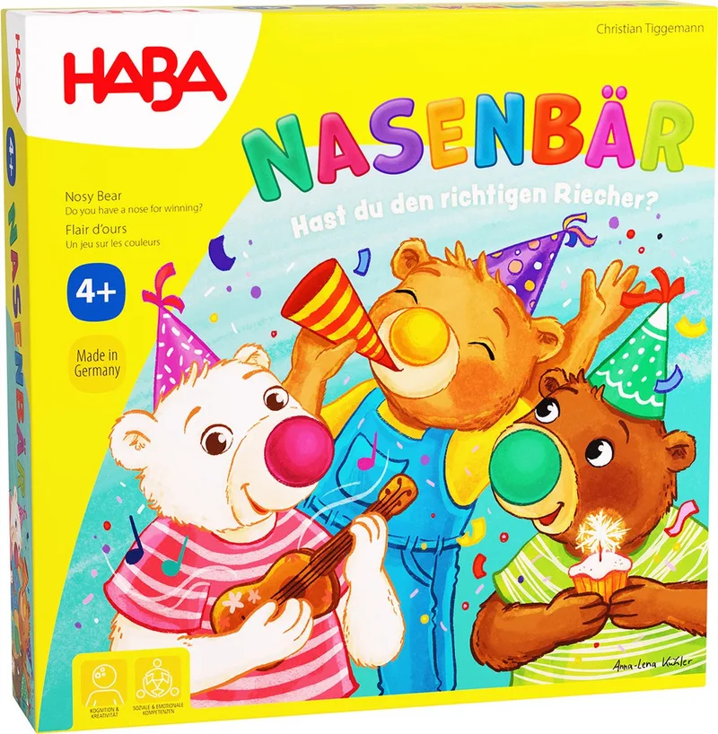 !!! Spiel - Nasenbär (DE = F 2010881002 - NL 2010881003) (DE/E/F/NL/IT/ES). from HABA, Multicolor edition – box