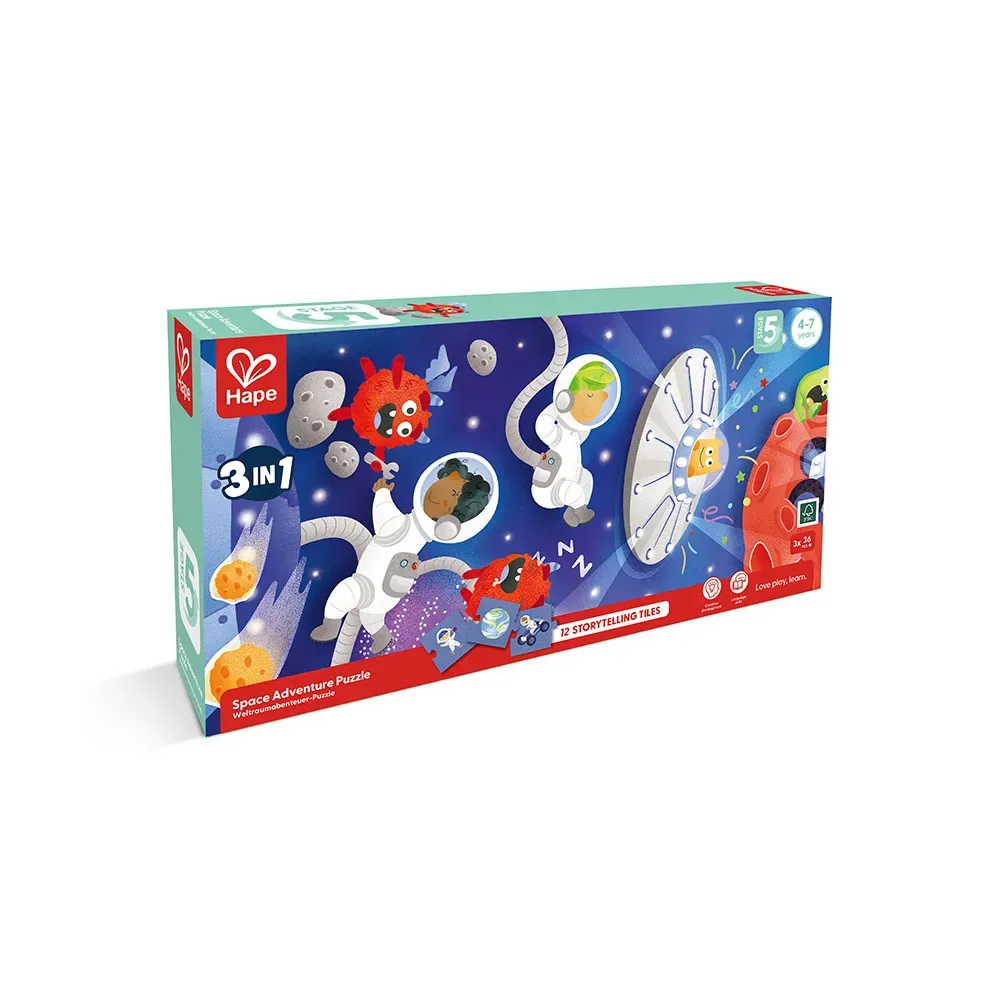 Weltraum-abenteuer-puzzle von Hape – Schachtel