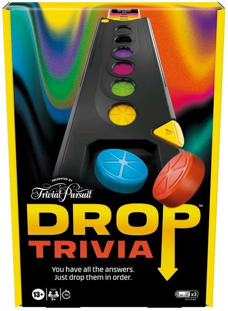 DROP TRIVIA. from Hasbro Gaming, Multicolor edition – box