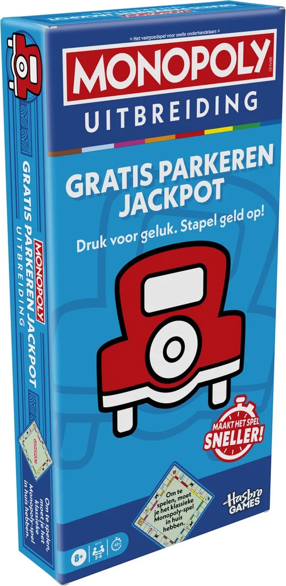Gratis Parkeren Jackpot - Uitbreiding voor Monopoly - Gezelschapsspel de Hasbro Gaming – boîte