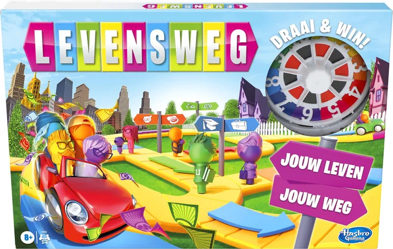 Levensweg - Familiebordspel voor 2 tot 4 spelers - Indoorspel voor kinderen vanaf 8 jaar - Staafjes in 6 kleuren from Hasbro Gaming – box