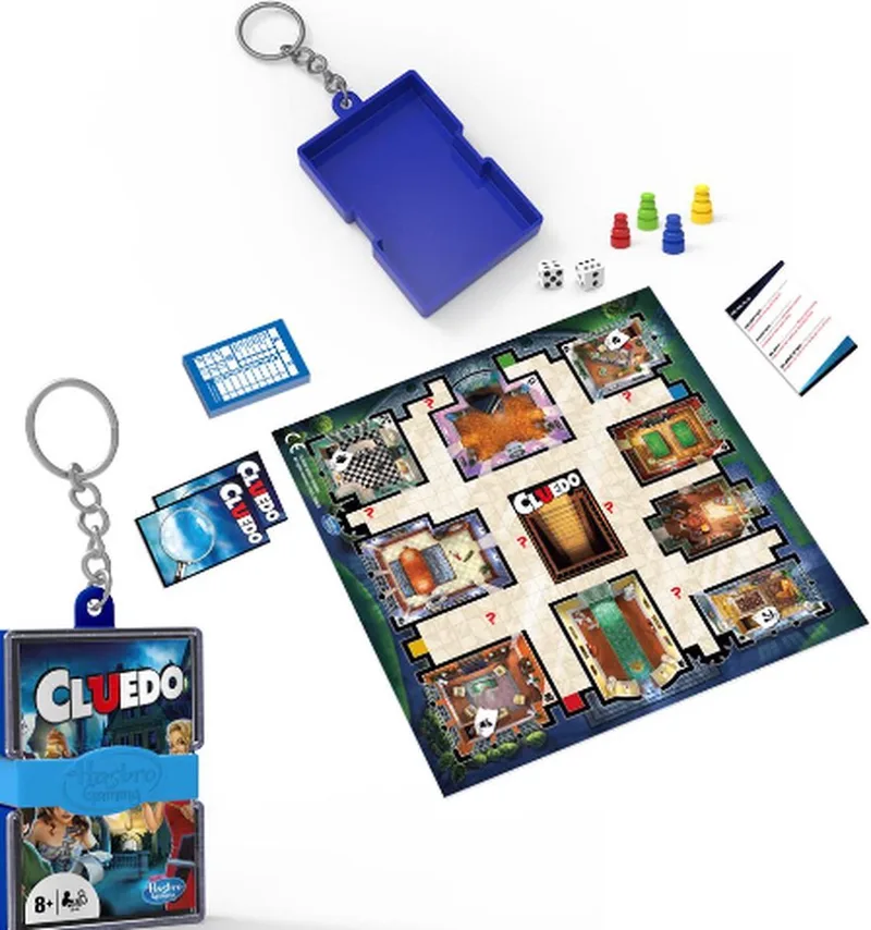 Mini spel sleutelhanger - (8+) fra Hasbro Gaming, Cluedo-udgave – æske