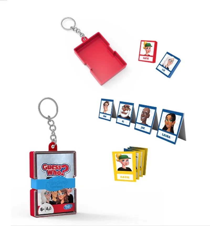 Mini spel sleutelhanger - Guess who? / Wie is het? (6+) från Hasbro Gaming, utgåva Wie is het? – kartong