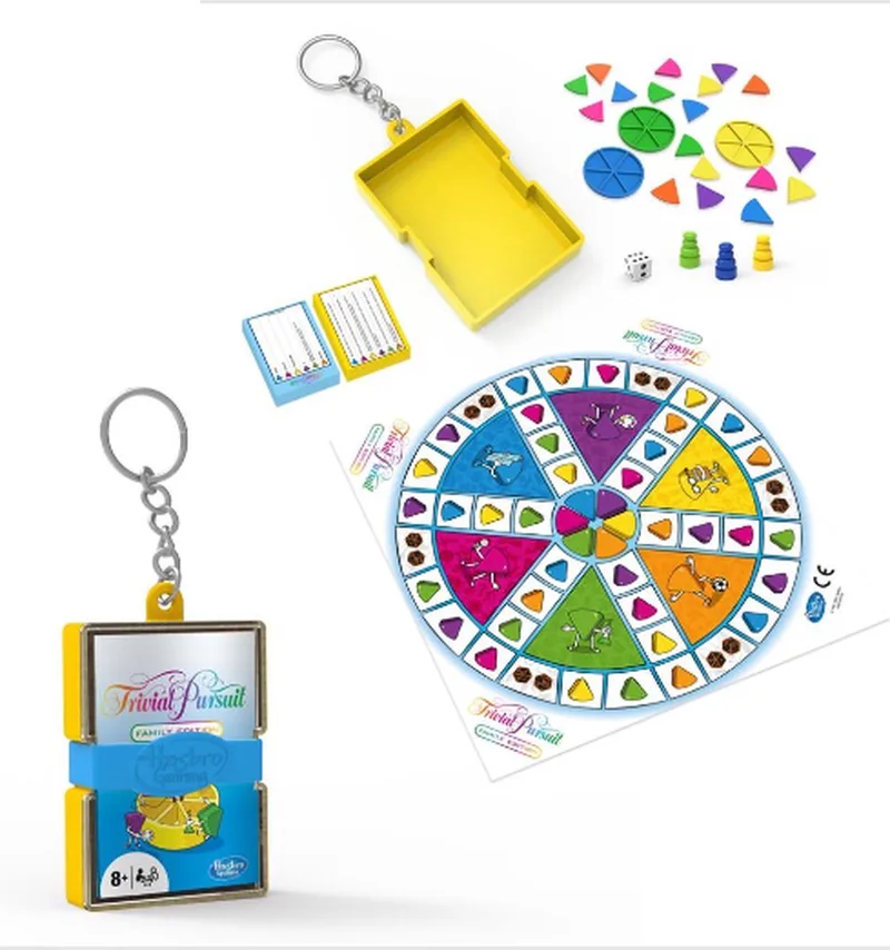 Mini spel sleutelhanger - Trivial pursuit / (8+) fra Hasbro Gaming, Triviant-udgave – æske