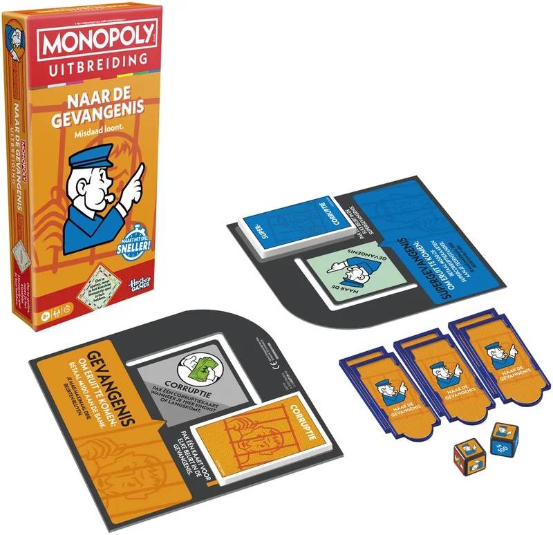 Naar de gevangenis - Uitbreiding voor Monopoly - Gezelschapsspel van Hasbro Gaming – doos